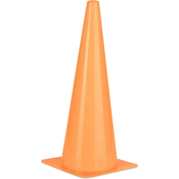 Champion Sports High Visibility Plastic Cone for Athletics and Social Distancing, Fluorescent Orange, 18 Inch