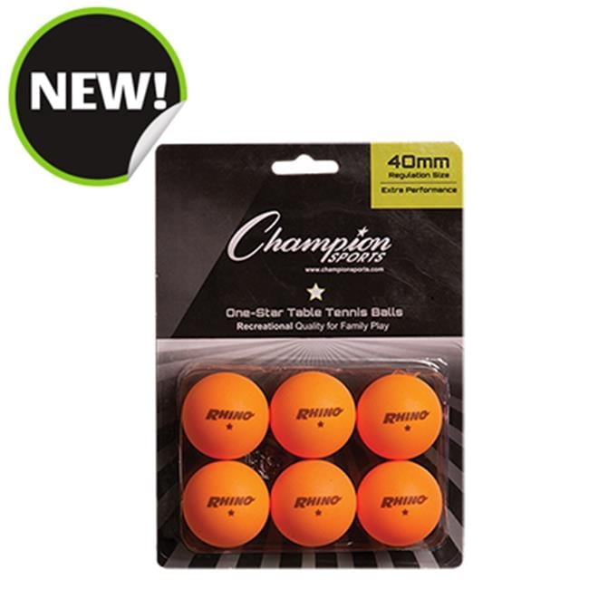Champion Sports 1STAR6OR 8 x 5.75 x 1.5 in. 1 Star Table Tennis, Orange - 6 per Pack