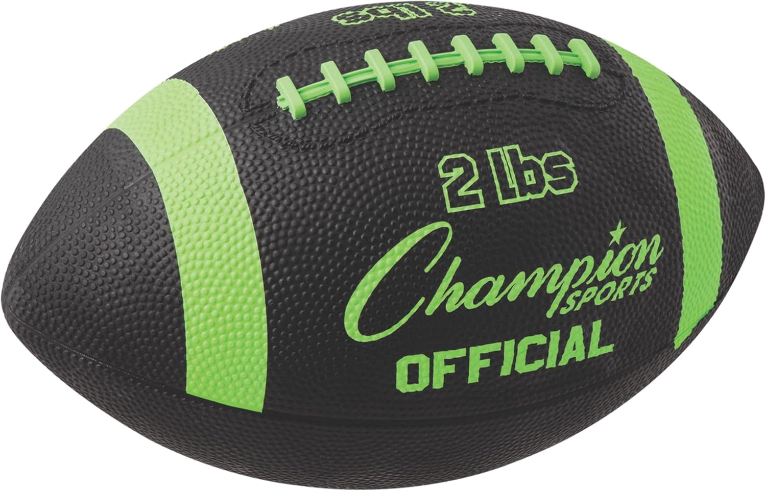 Champion Sports Official Size 2lb Weighted Training Football, Green/Black