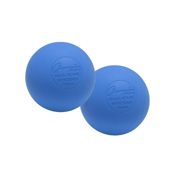 Champion Sports 2 Pack Official Rubber Lacrosse Balls NFHS & NCAA Approved, Blue