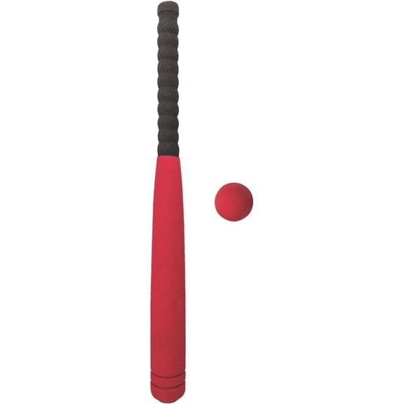 Champion Sports Foam Covered Bat And Ball Combo - Thick Foam Barrel and Grip - Soft Foam for Safety - Foam Ball Included - For All Ages - 24" Length