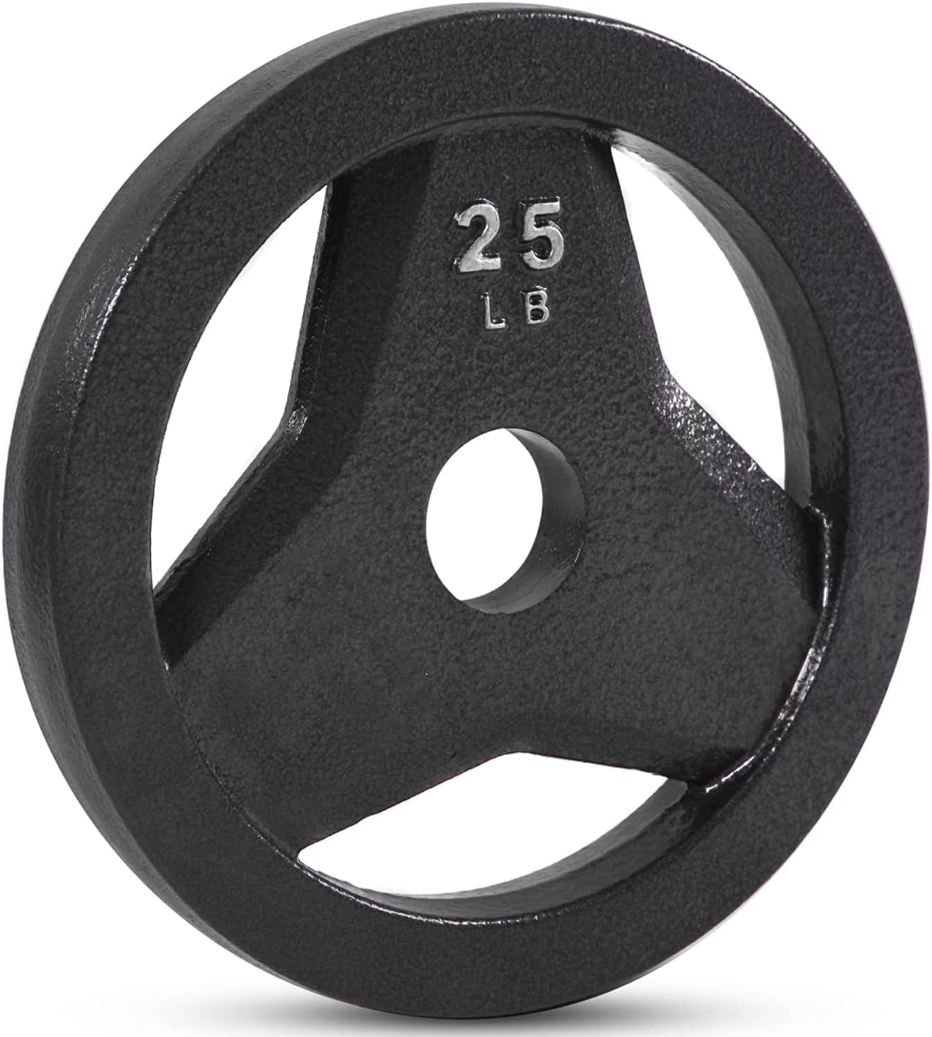 JFIT Cast Iron Olympic 2-Inch Grip Plate for Barbell, 25 Pound Single Plate Iron Grip Plates for Weightlifting, Crossfit - 2” Weight Plate for Bodybuilding