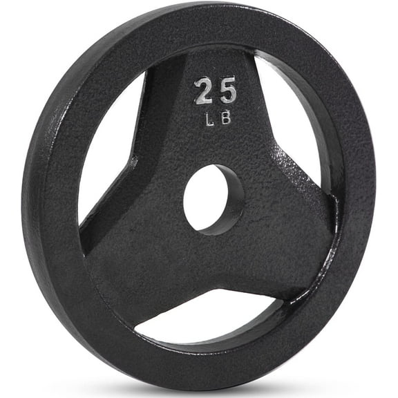 JFIT Cast Iron Olympic 2-Inch Grip Plate for Barbell, 25 Pound Single Plate Iron Grip Plates for Weightlifting, Crossfit - 2 Weight Plate for Bodybuilding