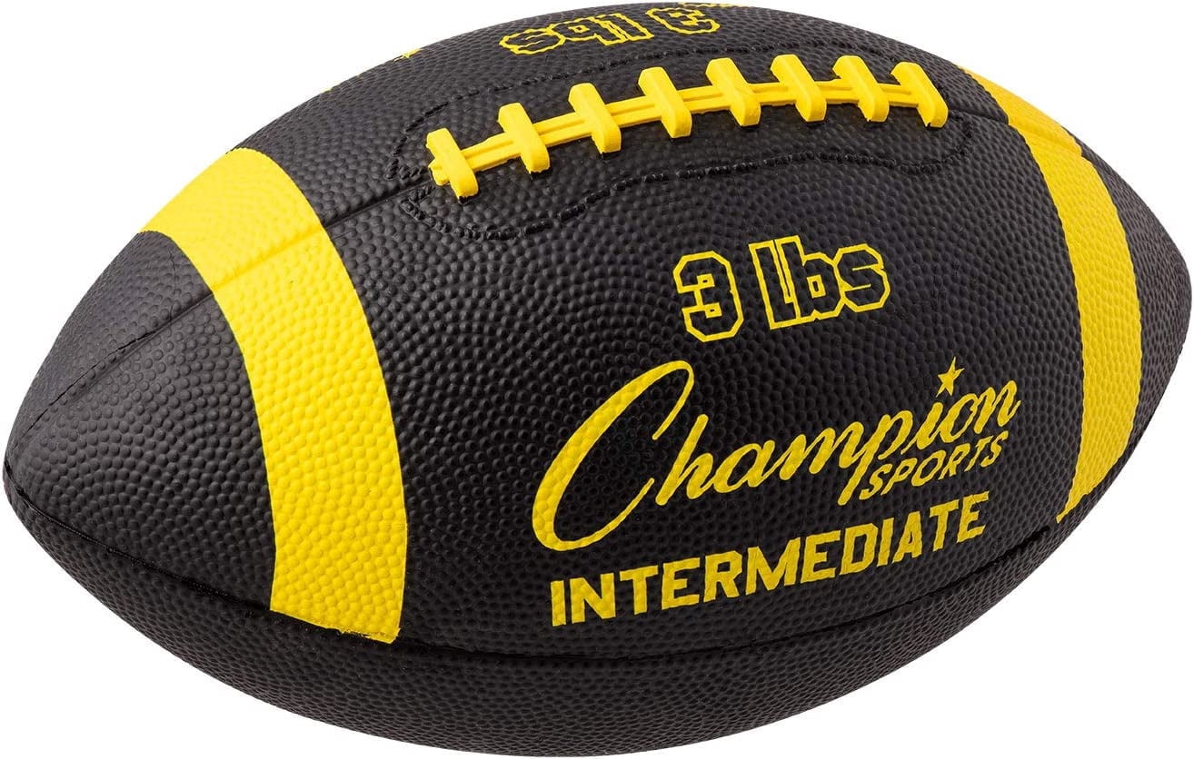 Champion Sports Intermediate Size 3lb Weighted Training Football, Yellow/Black