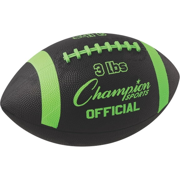 Champion Sports Official Size 3lb Weighted Training Football, Green/Black