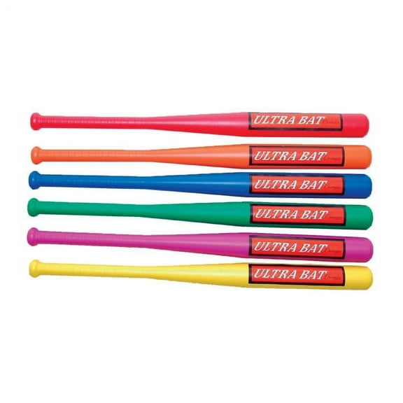 Champion Sports Ultra Bat Set - Assorted Colors - Hand-Eye Coordination - Durable Plastic Construction - Kids Backyard Plastic Baseball Bat - 30" Length - Set of 6