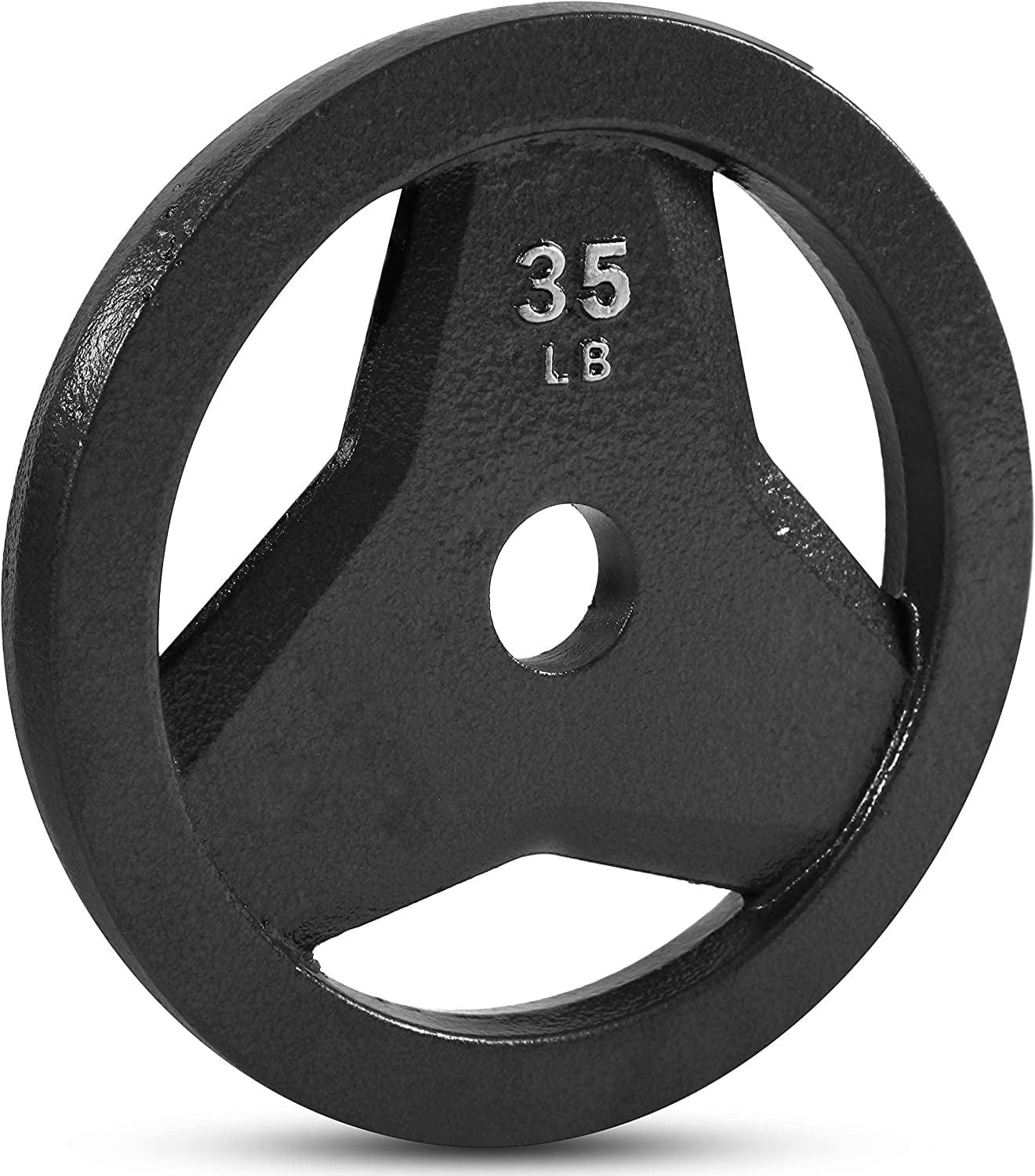 JFIT Cast Iron Olympic 2-Inch Grip Plate for Barbell, 35 Pound Set of 2 Plates Iron Grip Plates for Weightlifting, Crossfit - 2” Weight Plate for Bodybuilding