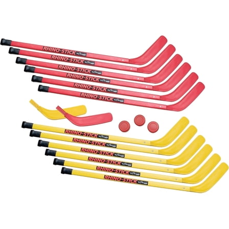 Champion Sports Rhino Stick Elementary Hockey Set (Red/Yellow, 36-Inch)
