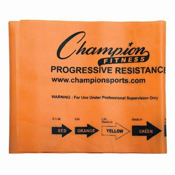 Champion Sports  4 ft. Therapy & Exercise Flat Band, Orange - Light