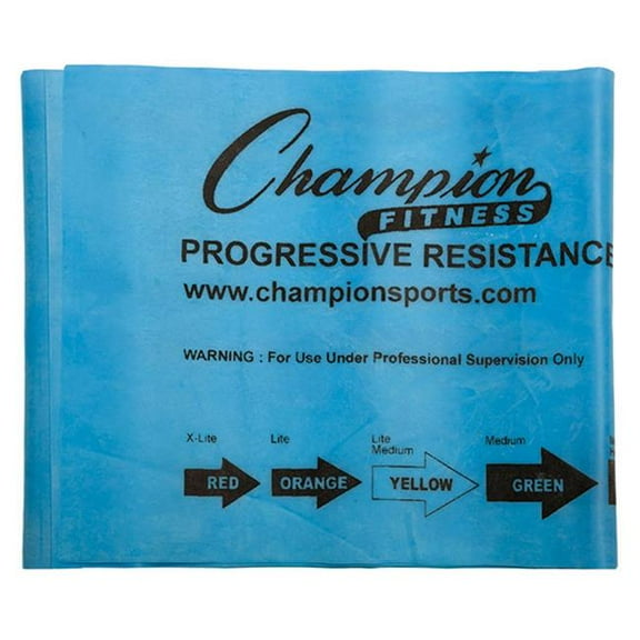 Champion Sports  4 ft. Therapy & Exercise Flat Band, Royal Blue - Medium & Heavy