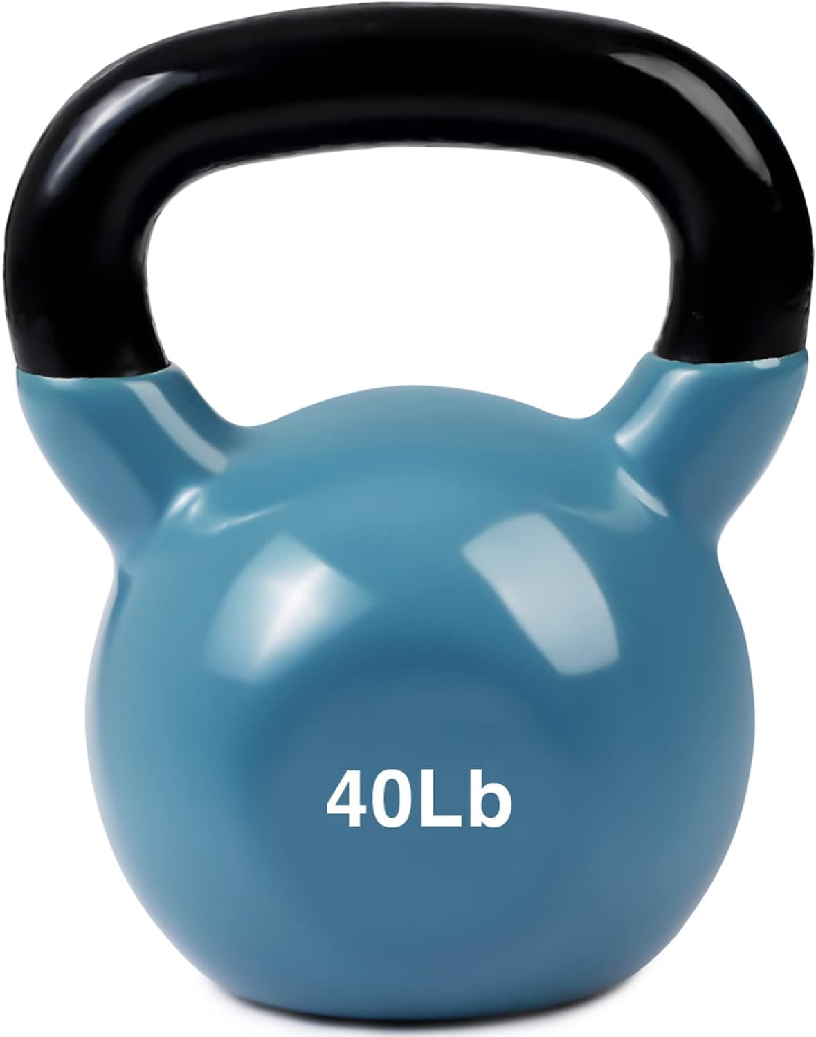 JFIT Kettlebell Weights Vinyl Coated Iron, Steel Blue, 40 LB