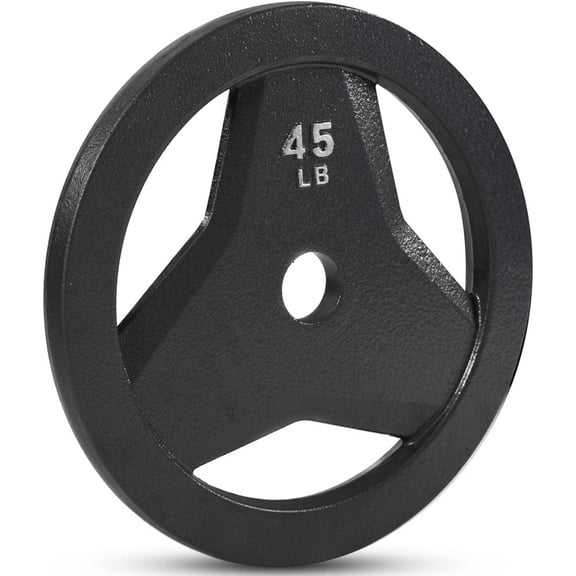 JFIT 2" Olympic Weighted Plates  Cast Iron Grip Plates & Rubber Bumper Plates for Strength Training, Weightlifting & Home Gym Barbells