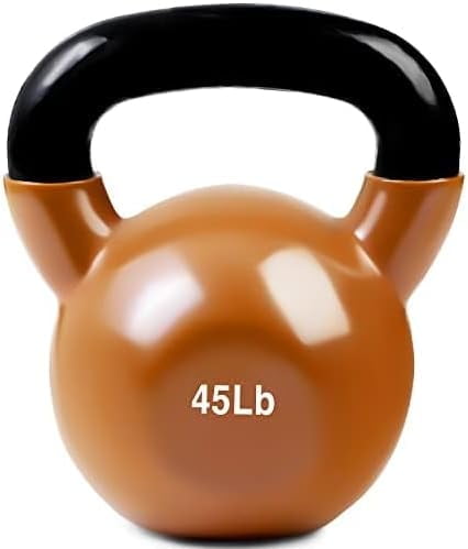 JFIT Kettlebell Weights Vinyl Coated Iron, 45 LB