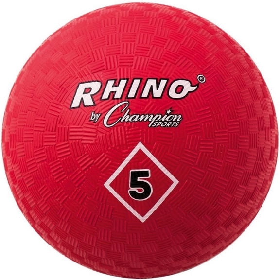 Champion Sports 5 Inch Playground Ball – Durable 2-Ply Kickball with Textured Grip - Red