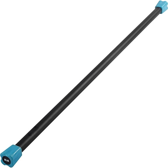 JFIT Weighted Workout Bar with Rubber Padding, 48, 5 LB, Aqua/Black,20-7505