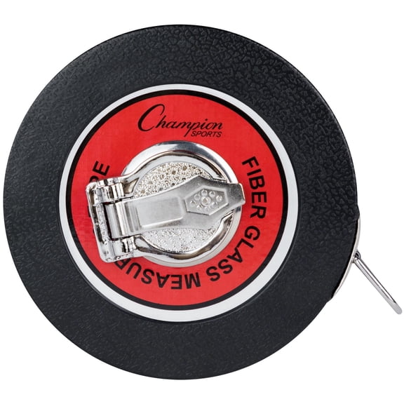 Champion Sports Closed Reel Measure Tape, 50 ft, 15 m - Sturdy Measuring Tapes with Hand Crank for Track and Field, Long Jump, Landscaping - Durable, Dual-Sided Measuring Reel with Feet and Meters