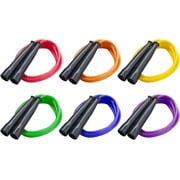 Champion Sports 6 Foot Licorice Jump Rope for Fitness, Assorted Colors - Speed Jump Ropes with Contoured Handles for Exercise, Cross Training, Boxing - Single Premium Skipping Rope for Kids, Adults