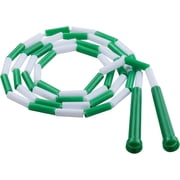 Champion Sports Beaded Jump Rope 6 Ft - Segmented Plastic Fitness Rope for Youth PE & Exercise Green/White