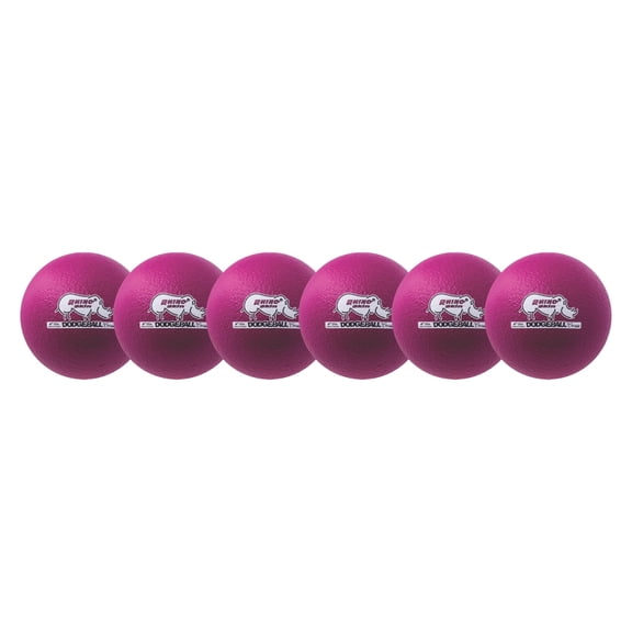 Champion Sports Rhino Skin Dodgeball (Set of 6, Neon Purple, 6")