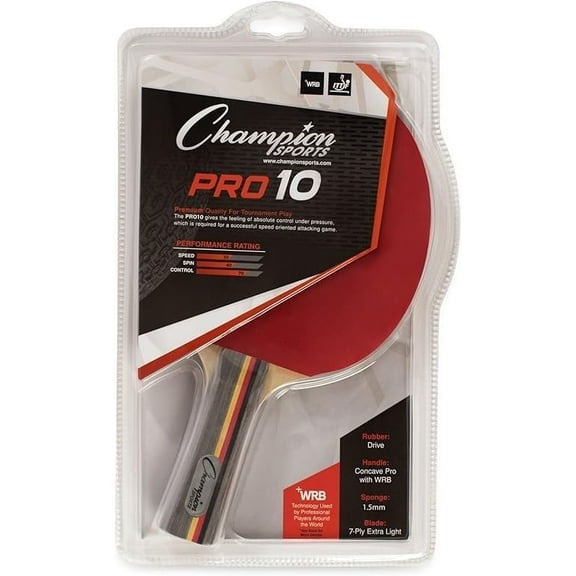 Champion Sports PN10 Table Tennis Paddle, Black