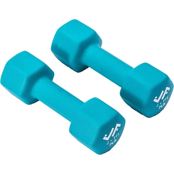 JFIT Dumbbell Pairs or Sets Neoprene & Vinyl Coated Hand Weights for Home Gym, Strength Training, Aerobics, Cardio Exercise and Fitness