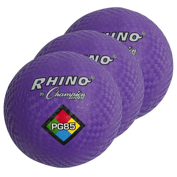 Champion Sports 8-1/2" Nylon/Rubber Playground Ball Purple Pack of 3 (CHSPG85PR-3)