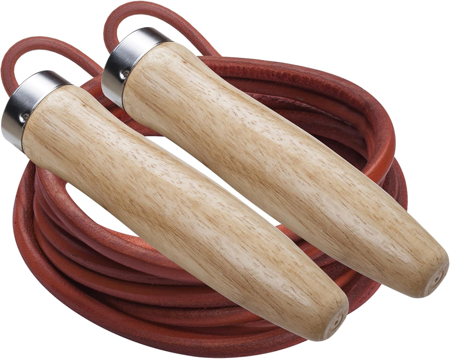 Champion Sports Leather Ball Bearing Jump Rope with Wood Handles, 8.5-Feet, Brown (Single)