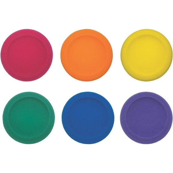 Champion Sports-CHSFDSET Rounded Edge Foam Discs, Red/Yellow/Royal Blue/Green/Orange/Purple