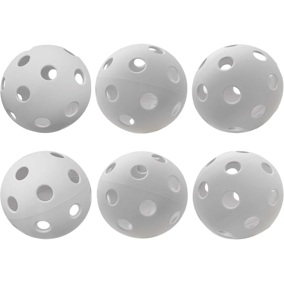 Champion Sports 9" Regulation Size Hollow Plastic Baseballs – Lightweight, Durable Practice Balls for All Ages – White – Pack of 6