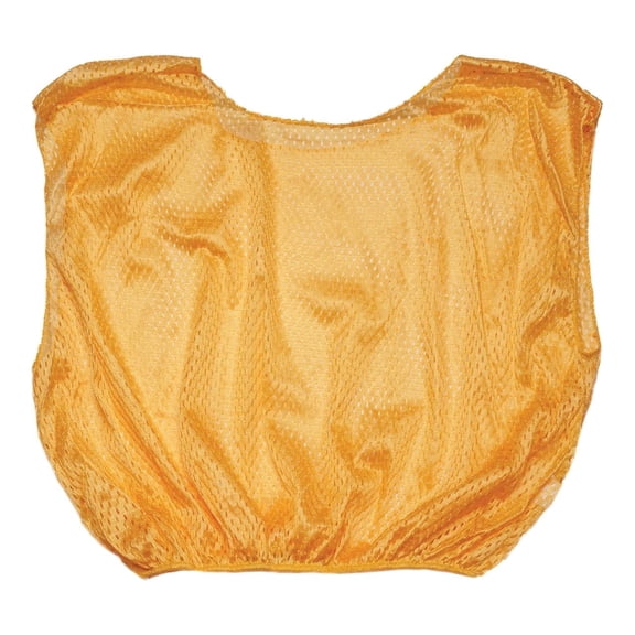 Champion Sports Mesh Practice Scrimmage Vest Regular and Numbered (Youth and Adult) - Pack of 12, Gold, Adult Regular