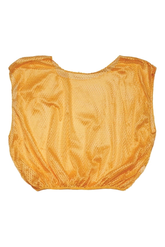 Mesh Practice Scrimmage Vest Regular and Numbered (Youth and Adult) - Pack of 12, Gold, Adult Regular