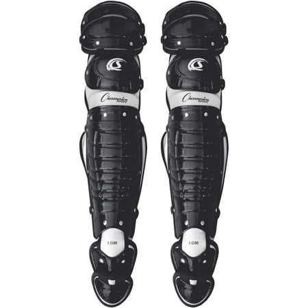 Champion Sports 16.5"L Pro Adult Triple Knee Full Wing Shin Guards with Wrap-around Padding and Removable Second Toe - Adult Size