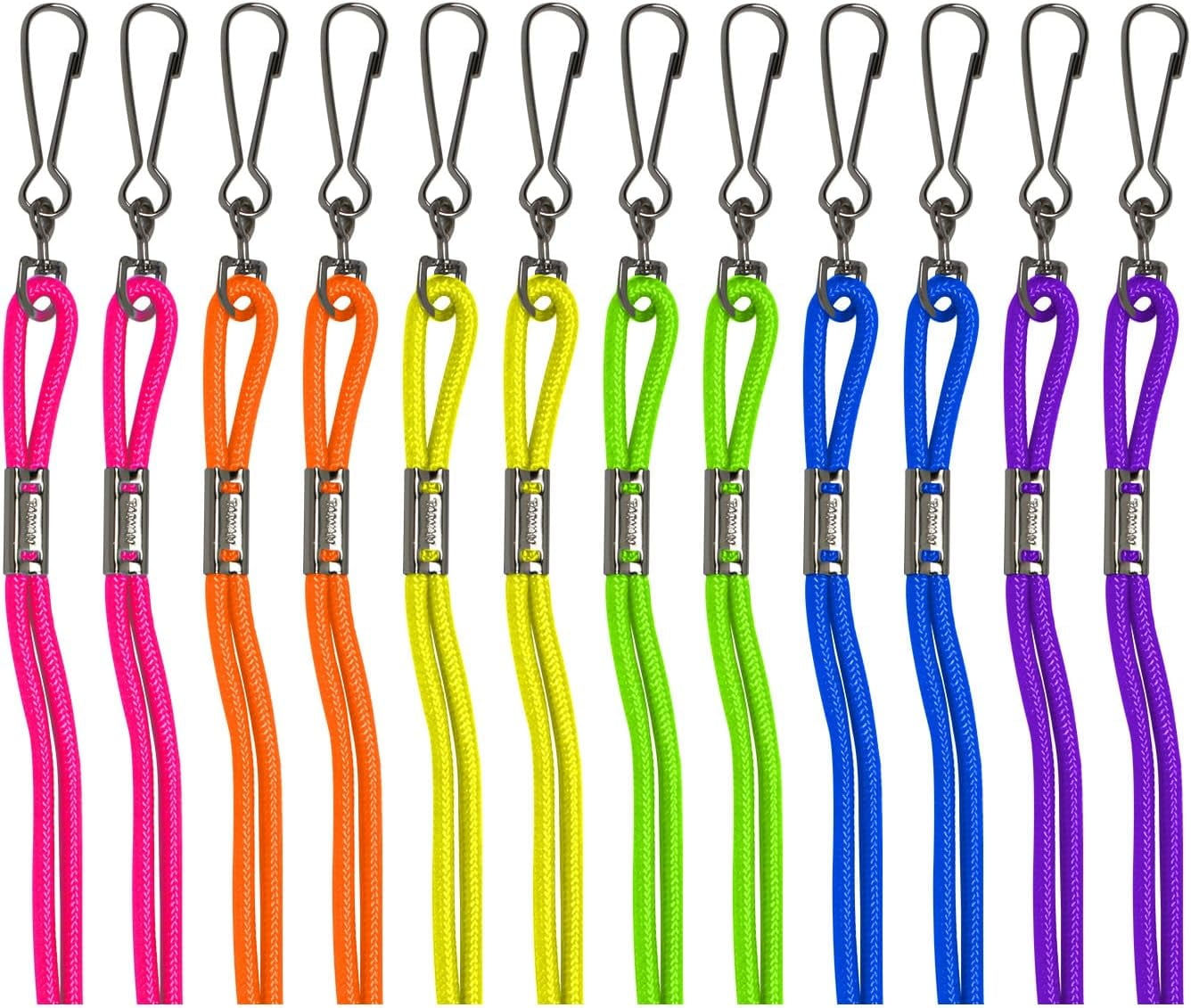 Champion Sports Nylon Lanyards with J-Hook Clip, Assorted, 22 Inch
