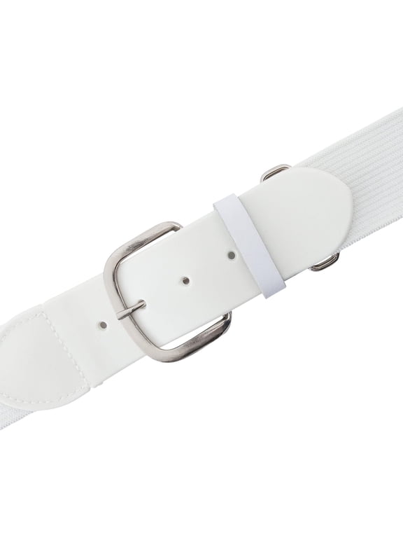 Comfort Stretch Fit Elastic Adult Baseball Belts White