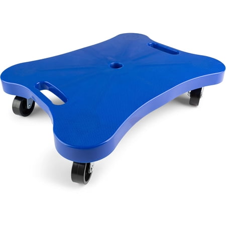 Champion Sports Plastic Scooter Board with Contoured Handles - Blue, 16" x 12"