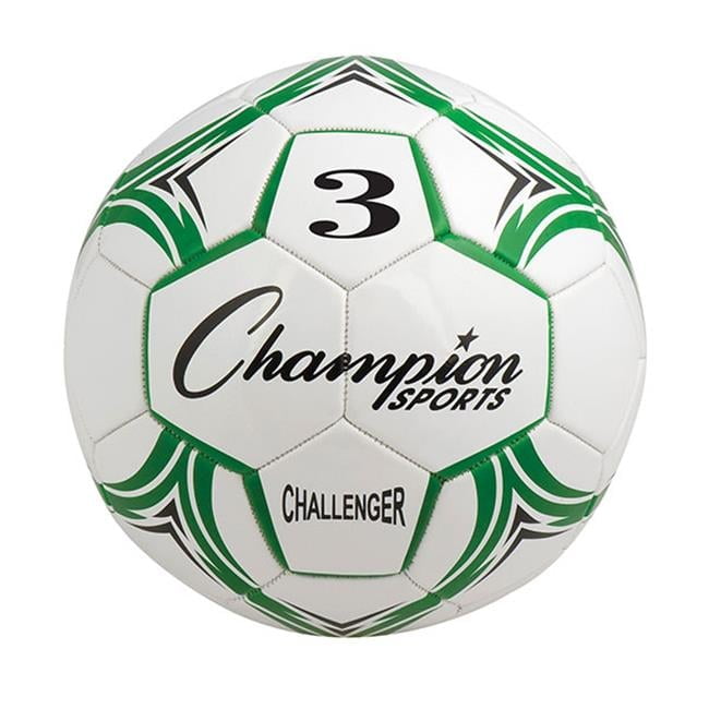 Champion Sports  Challenger Series Soccer Ball, Green & White - Size 3