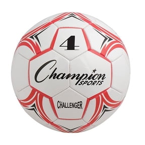 Champion Sports  Challenger Series Soccer Ball, Red & White - Size 4