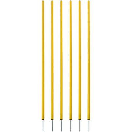 Champion Sports Coaching Sticks Without Base, Pack of 6, Yellow, One Size