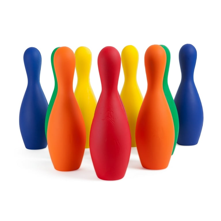 Champion Sports Foam Bowling Pin Set. Assorted Colors Set of 10 Pins CHSFBPINSETCLR Walmart