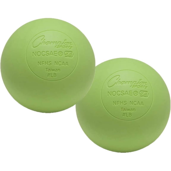 Champion Sports Colored Lacrosse Balls: Green Official Size Sporting Goods Equipment for Professional, College & Grade School Games, Practices & Recreation - NCAA, NFHS and SEI Certified - 2 Pack
