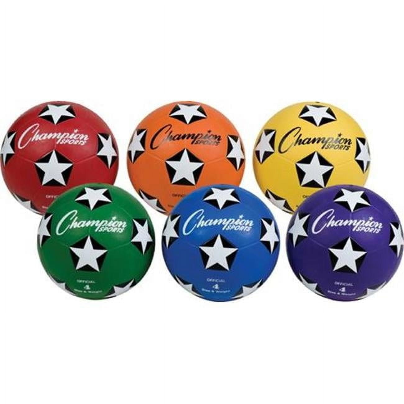 Champion Sports Size 4 Multicolor Rubber Soccer Ball Set
