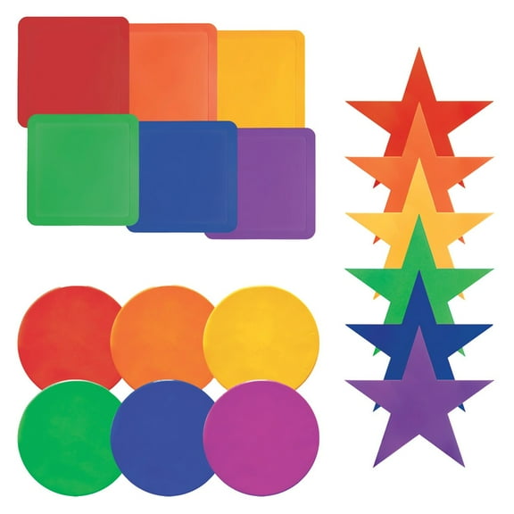 Champion Sports Colors and Shapes Activity Mats Collection -  Set of 18