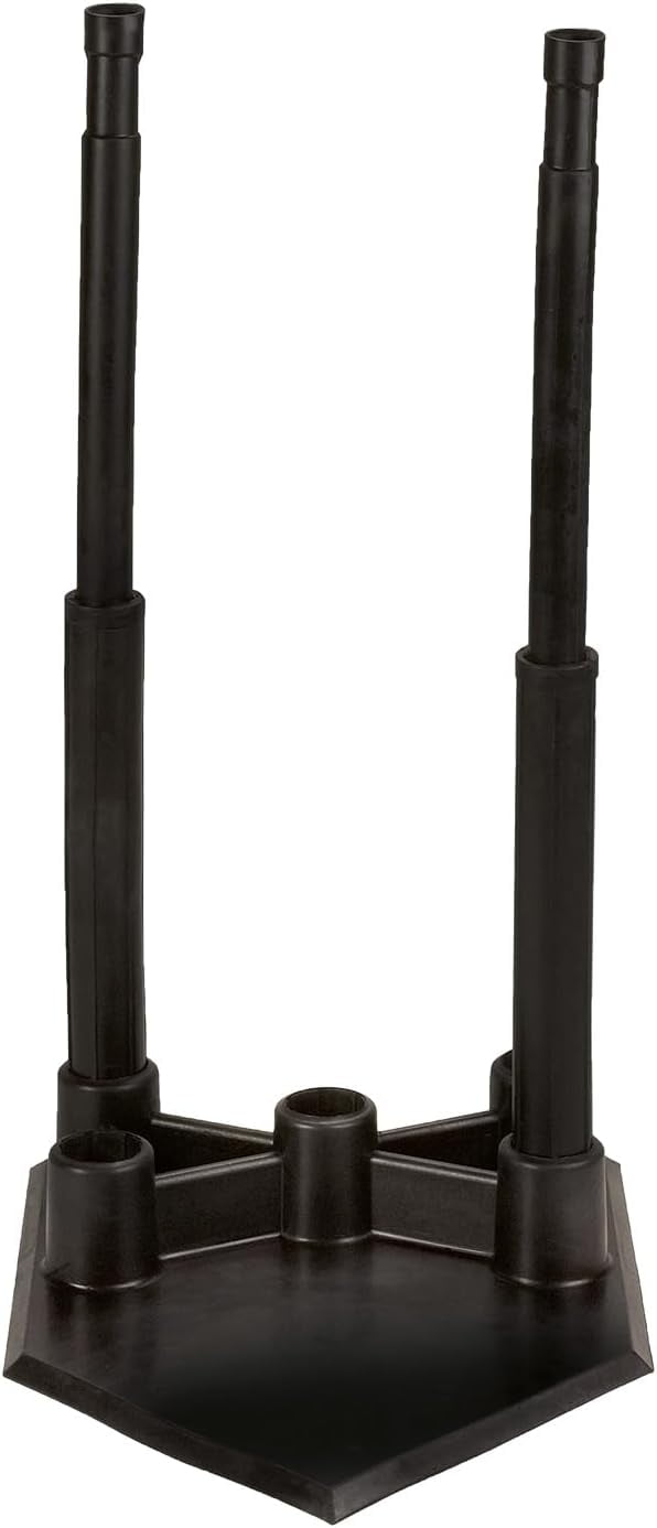 Champion Sports Deluxe 5-Position Batting Tee - Mounted Adjustable Telescopic Batting Tee With 5 Batting Sections