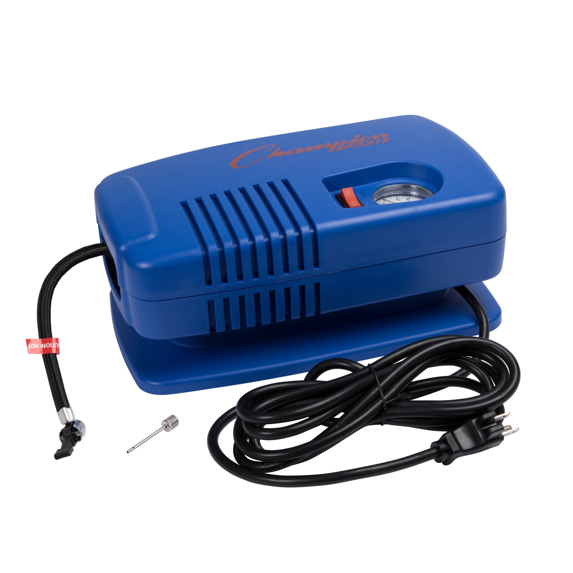 ChampionSportsElectricBallPumpforBasketball,Soccer,Volleyball,withNeedle,Gauge,Hose-Quiet,FastAirPumpsforBallswithupto125PSI-PremiumBallInflatorforGyms,Schools,Blue