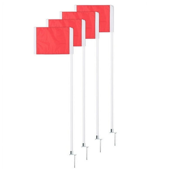 Champion Sports Soccer Corner Flag Set with Steel Peg Set of 4