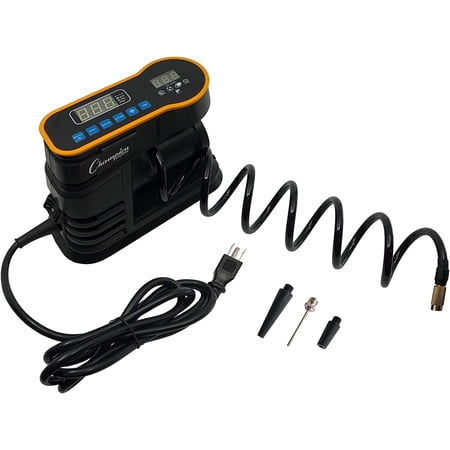 Champion Sports Digital Air Pump - Electronic Inflator for Sports Balls - Portable, Smart Ball Pump for Basketball, Soccer Ball, Football, Volleyball - Comes with Pressure Gauge and 3 Needle Tips
