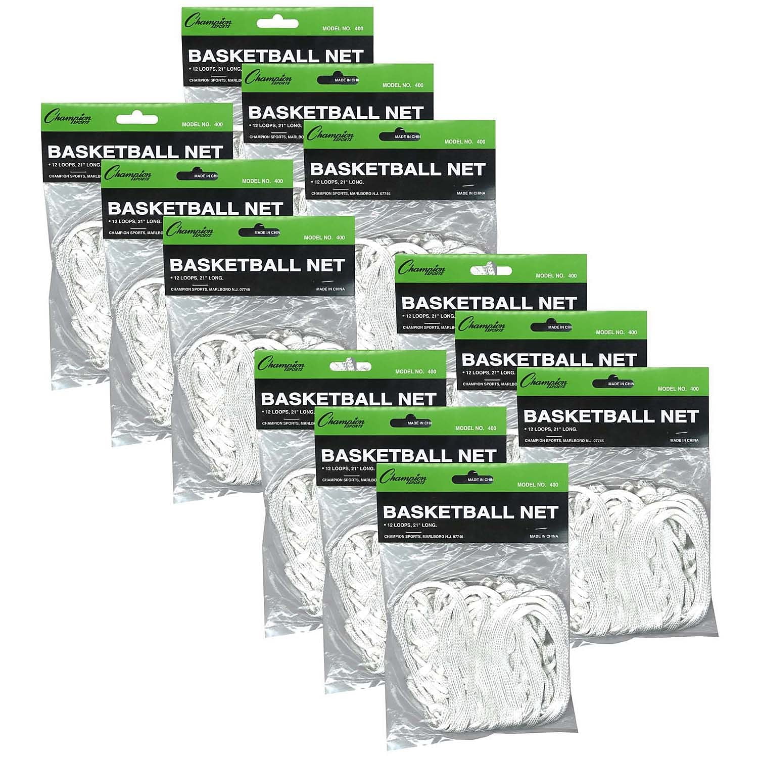 Champion Sports Economy Basketball Net White Pack of 12 (CHS400-12)