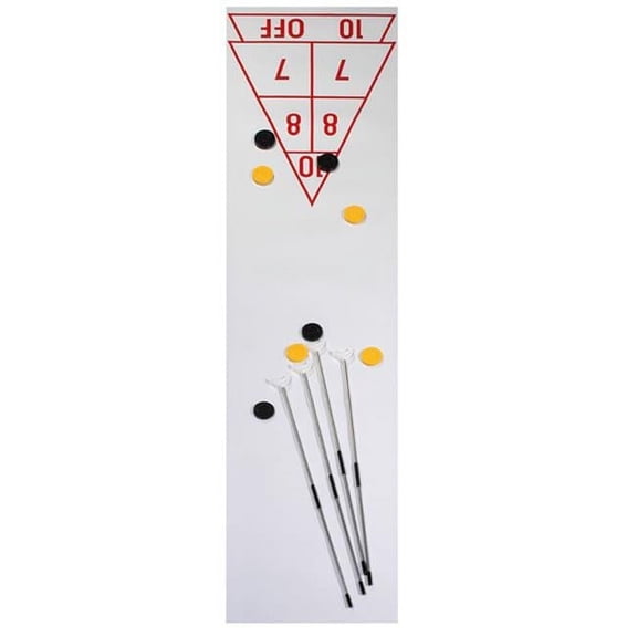 Champion Sports Economy Shuffleboard Set with 4 Cues, 8 Discs, and 15' Plastic Court