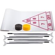 Champion Sports Classic Shuffleboard Set Indoor/Outdoor Game with 8 Pucks & 4 Cue Sticks, Black/Yellow
