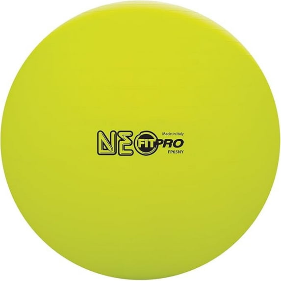 Champion Sports Exercise, Stability, Balance Ball, 65 cm, Neon Yellow - Premium Quality, Pop-Resistant Gym Medicine Balls for StrengthPilates, Pregnancy, Stretchin and Core Training, Rehab, Workout,